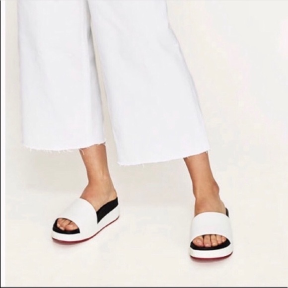 white platform slides
